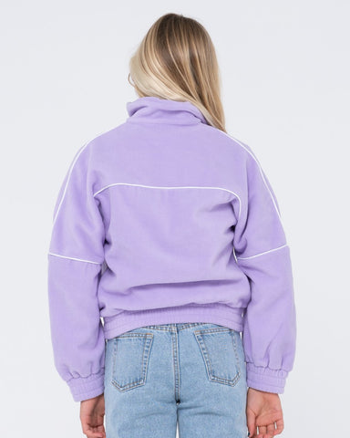 Girl wearing Polar Zip Through Fleece Girls in Lavender