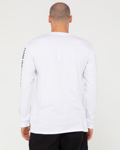 Boy wearing Flaming Anarchy Long Sleeve Tee Boys in White