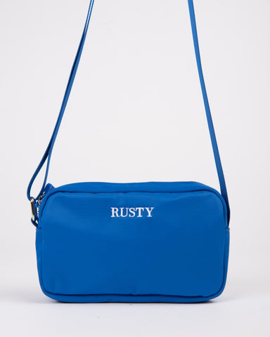 Womans Runaway Nylon Side Bag in Electric Blue