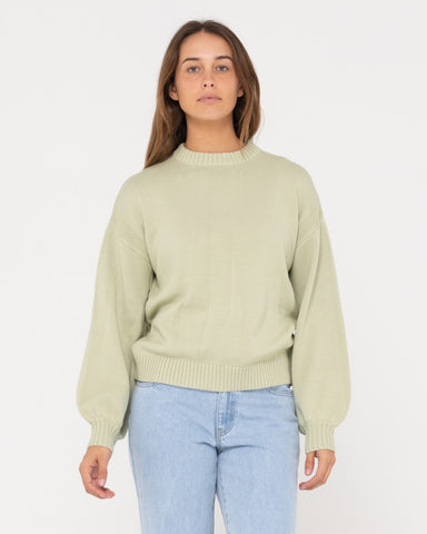 Woman wearing Margot Relaxed Fit Crew in Lime