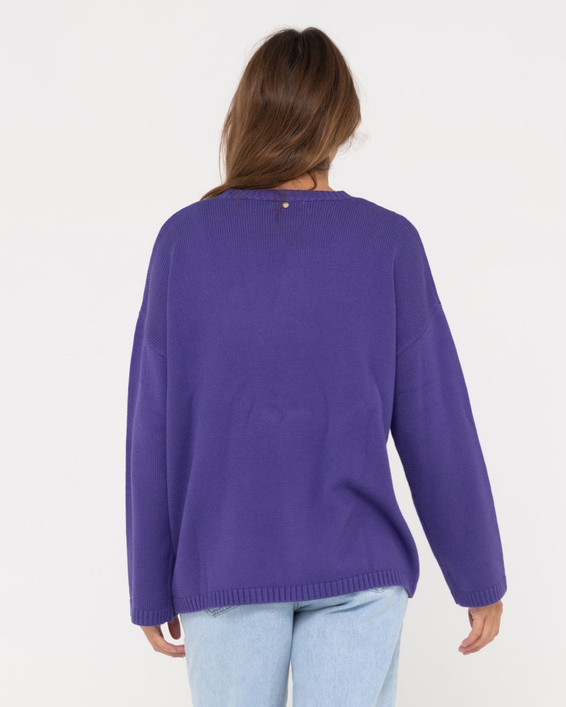 Rider Relaxed Crew Neck Knit - Grape | Rusty Australia