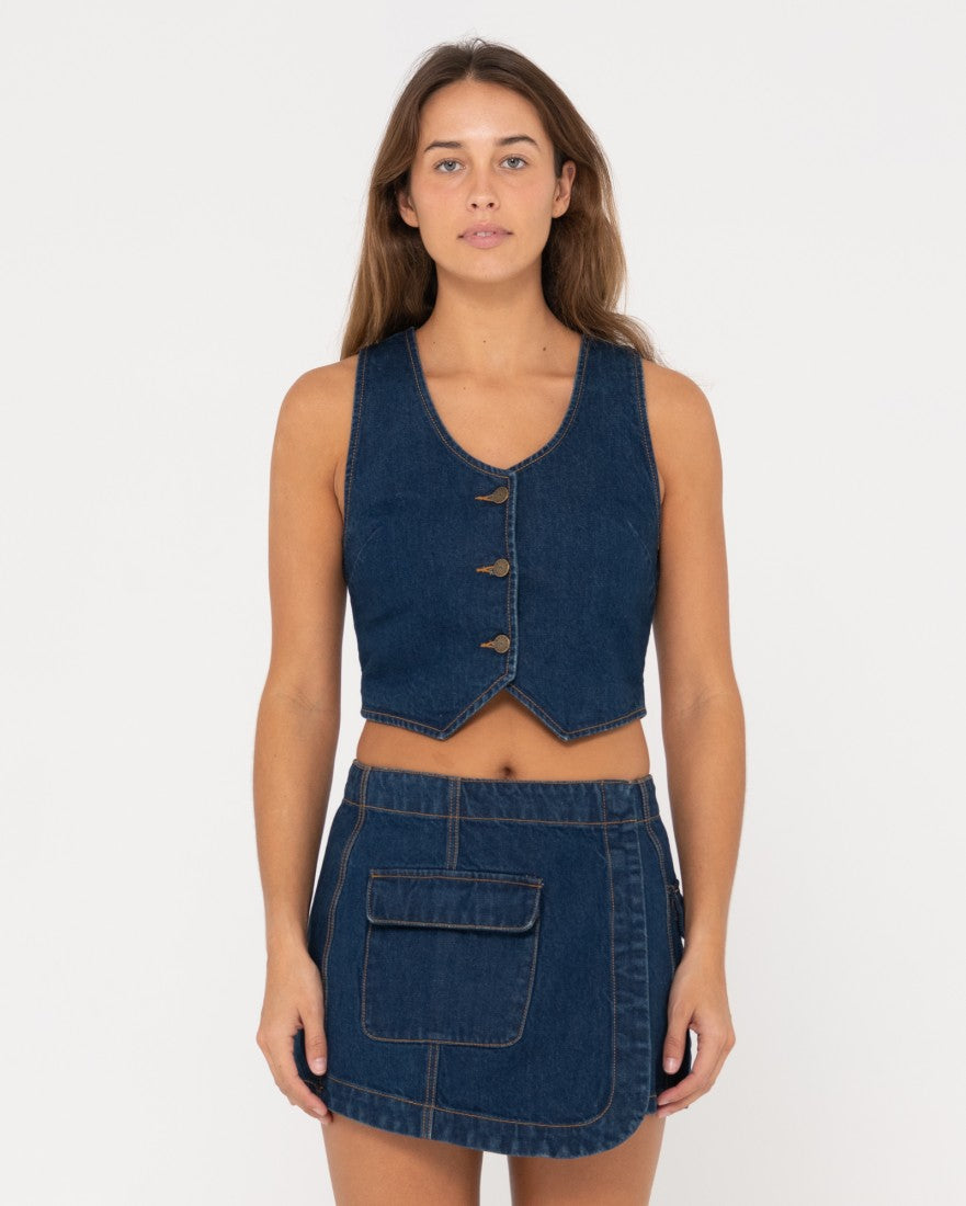Women's Blue Denim Vest Jean Vest Cotton Top XS Size - Etsy Australia