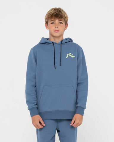 Boy wearing Competition Hooded Fleece Boys in China Blue/lime