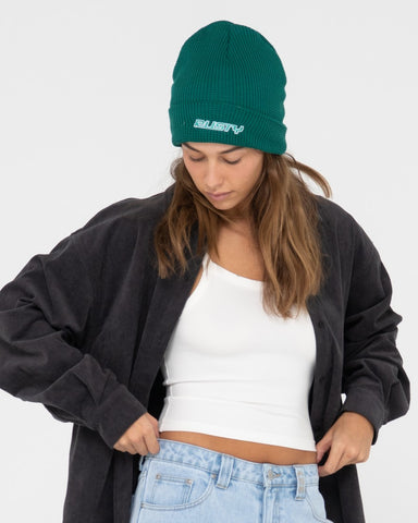 Womans Pit Stop Thinsulate Beanie in Dark Emerald
