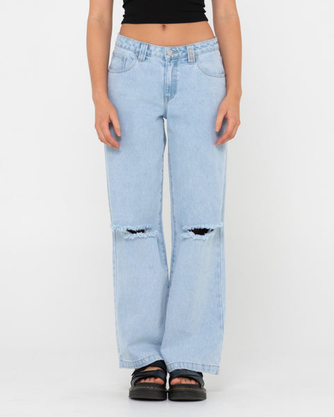 R69】IMPORT flared damage denim jeans（Low Rise Wide Leg Ripped 
