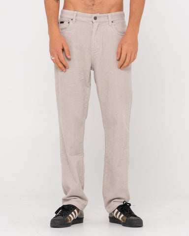Man wearing Rifts 5 Pkt Pant in Oyster Gray
