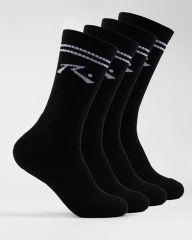 Mens Comp Mid Calf 4-sock Pack in Black