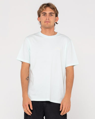 Man wearing Competition Short Sleeve Tee in Blue Glass
