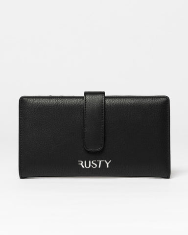Womans Essence Flap Wallet in Black