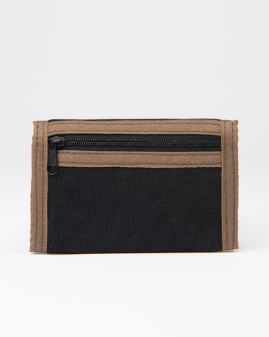 Mens Comp Wash Tri-fold Wallet in Vintage Khaki/black